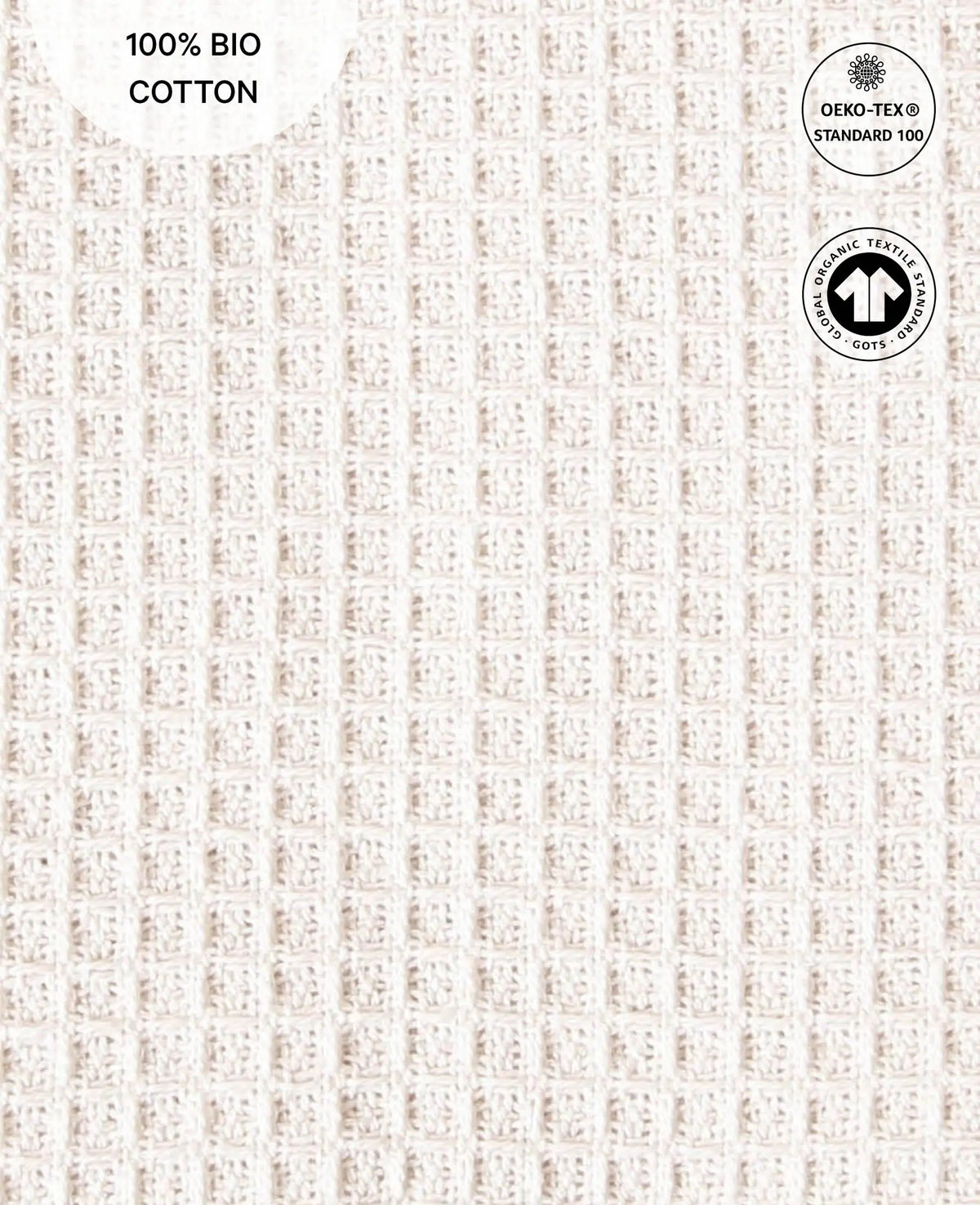 Handtuch aus Baumwolle in Waffel Piqué in Off-White
