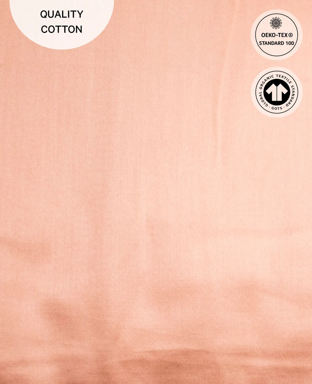 "Thia Soft Peach" Bettbezug / Duvetbezug aus Pfirsichfarben / Altrosa Bio Baumwoll-Satin, 200 x 210 cm