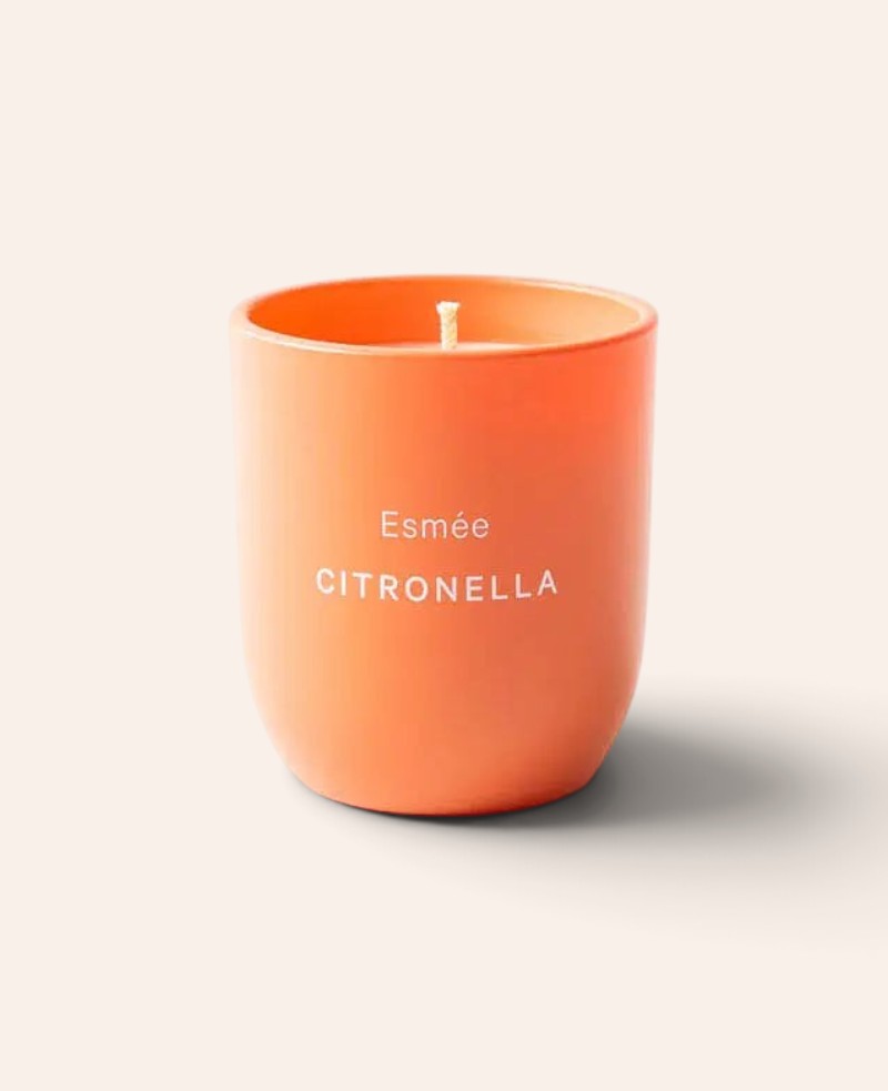 Citronella / Zitronengras Duftkerze aus Sojawachs-Mischung, gegen Mücken und Insekten