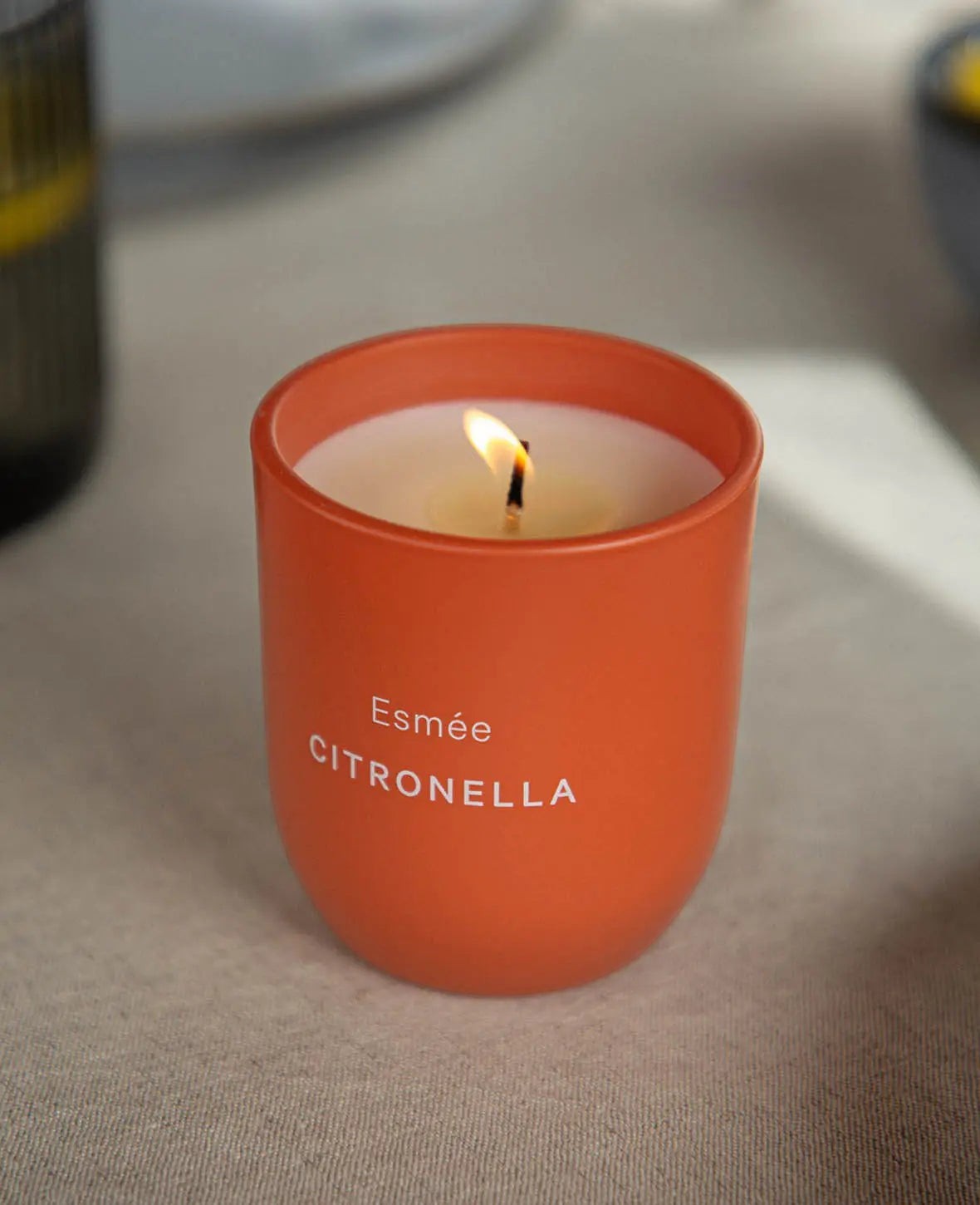 Citronella / Zitronengras Duftkerze aus Sojawachs-Mischung, gegen Mücken und Insekten
