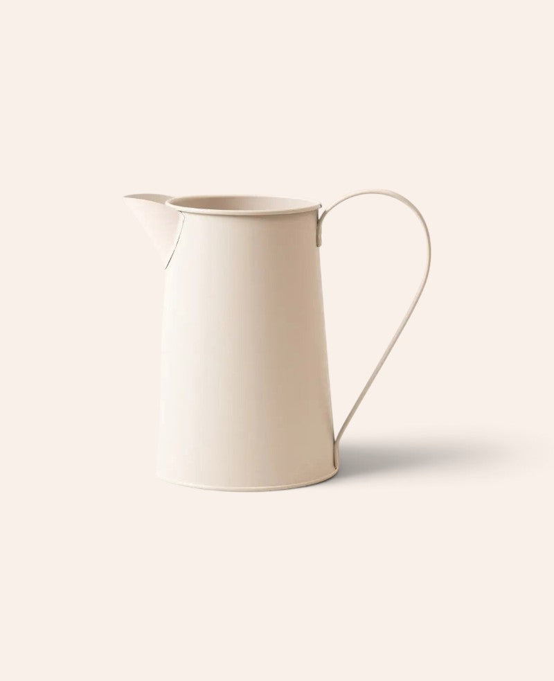 Dekokrug aus Blech, Taupe, Ø 10 x Höhe 18.5 cm
