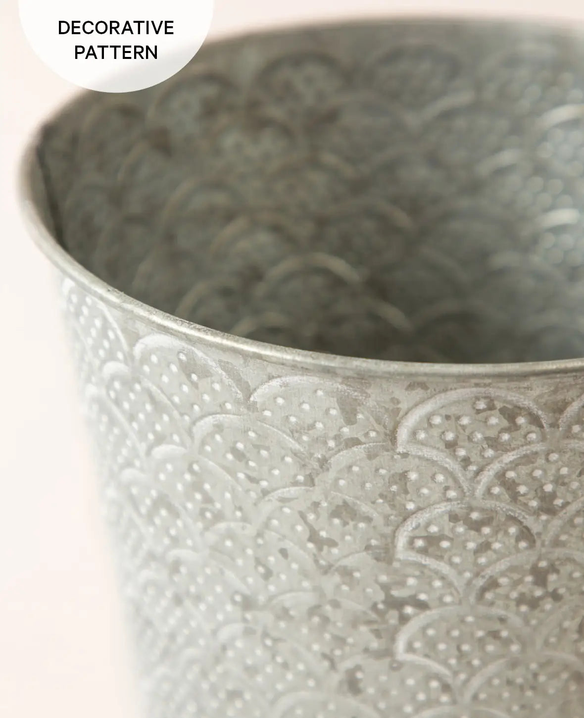 Blumentopf / Übertopf aus Blech mit Orient-Muster, Ø 16 x H 15 cm