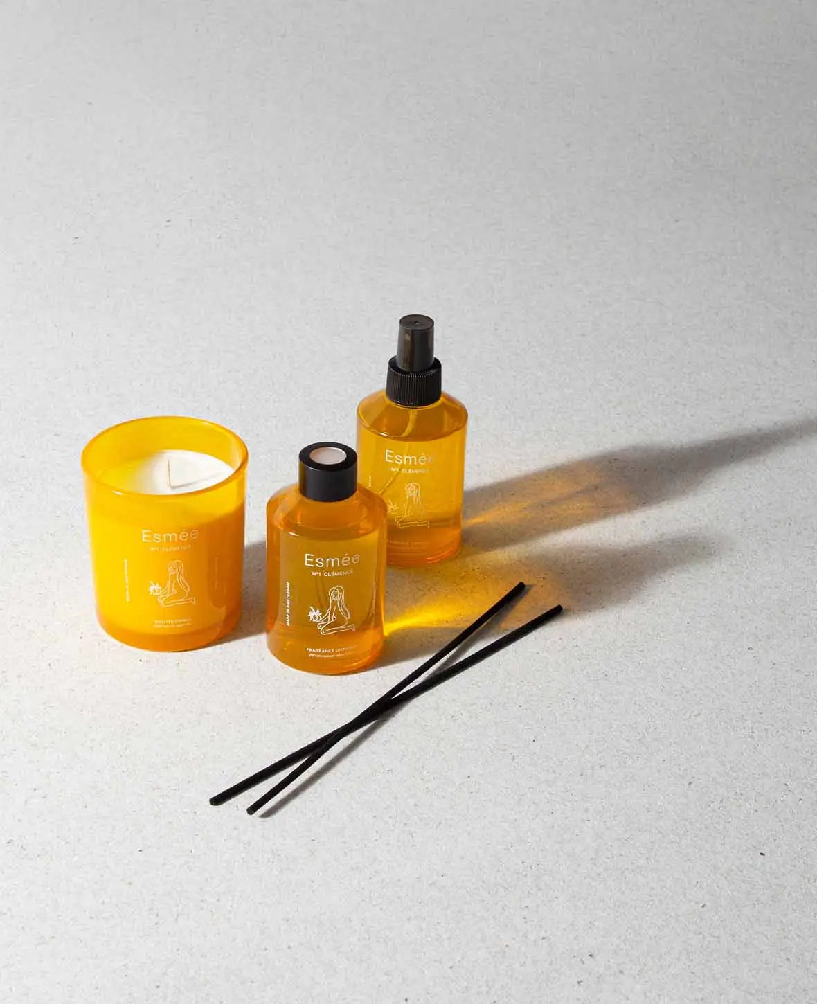 Esmée Premium Scents - N°1 Clémence, Diffusor mit Duftnote "Bloomy Citrus", 200 ml, Gelb