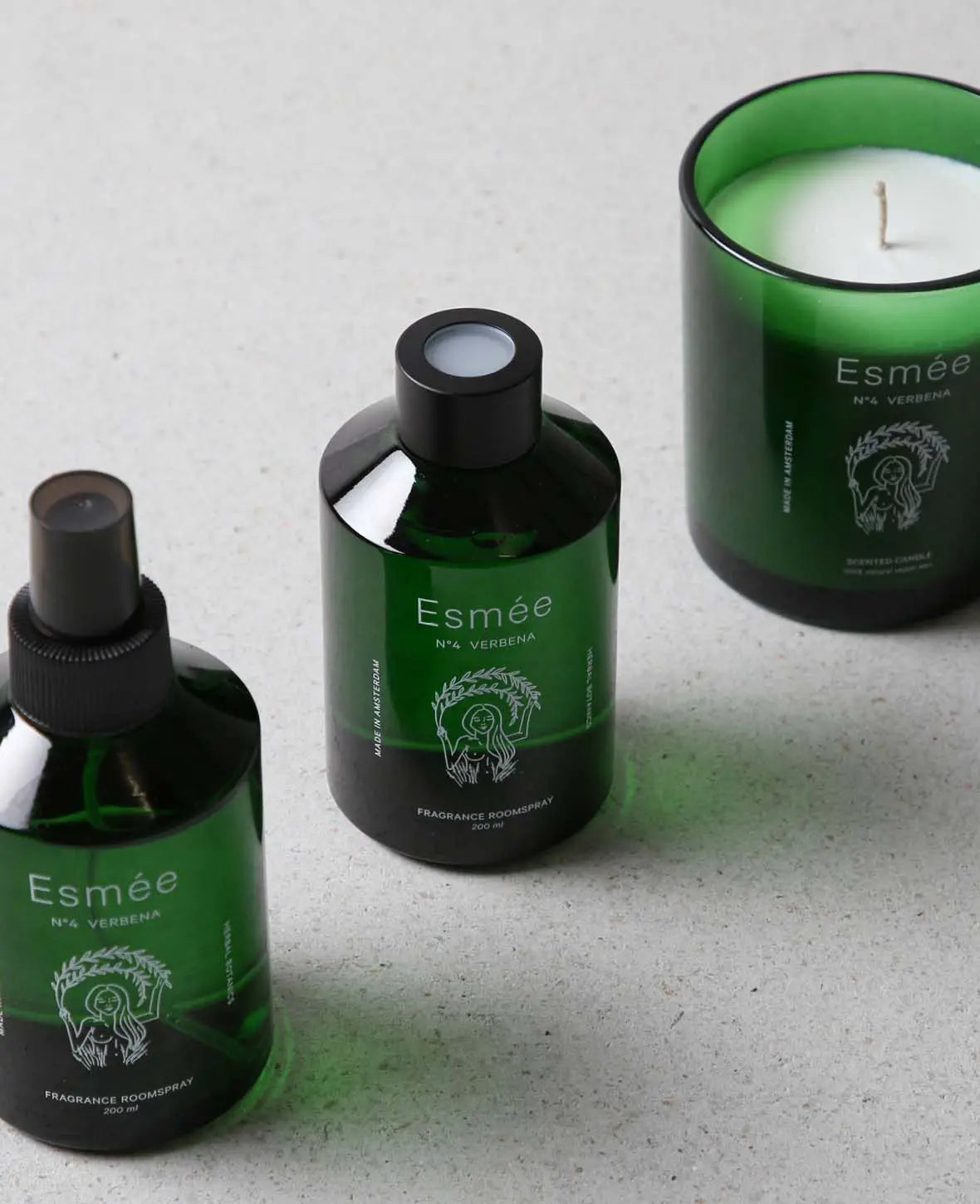Esmée Premium Scents - N°4 Verbena, Diffusor mit Duftnote "Herbal Botanics", 200 ml, Grün