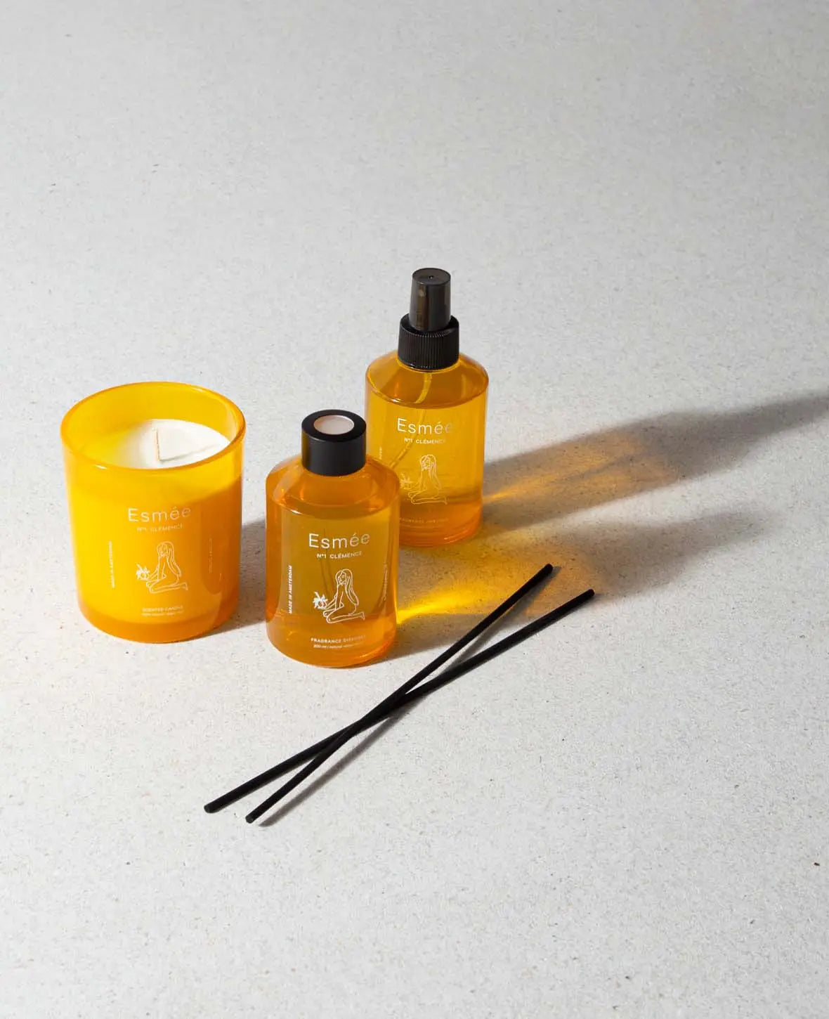 Esmée Premium Scents - N°1 Clémence, Raumspray mit Duftnote "Bloomy Citrus", 200 ml, Gelb
