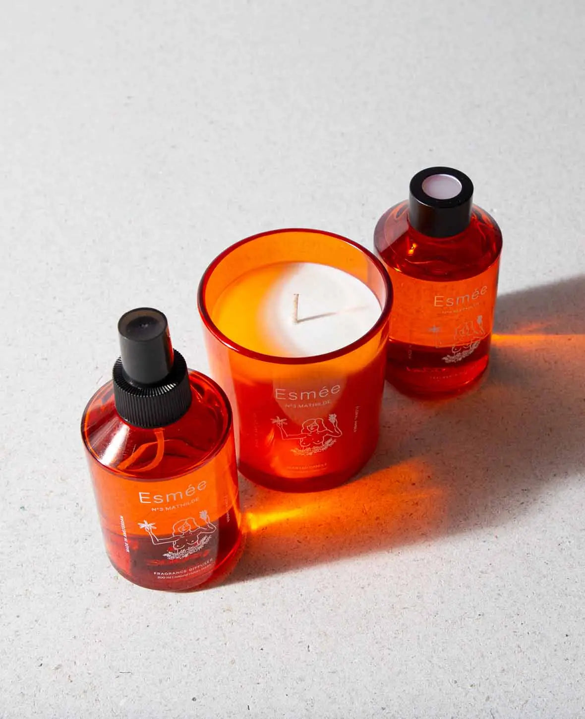 Esmée Premium Scents - N°3 Mathilde, Raumspray mit Duftnote "Floral Amber", 200 ml, Orange
