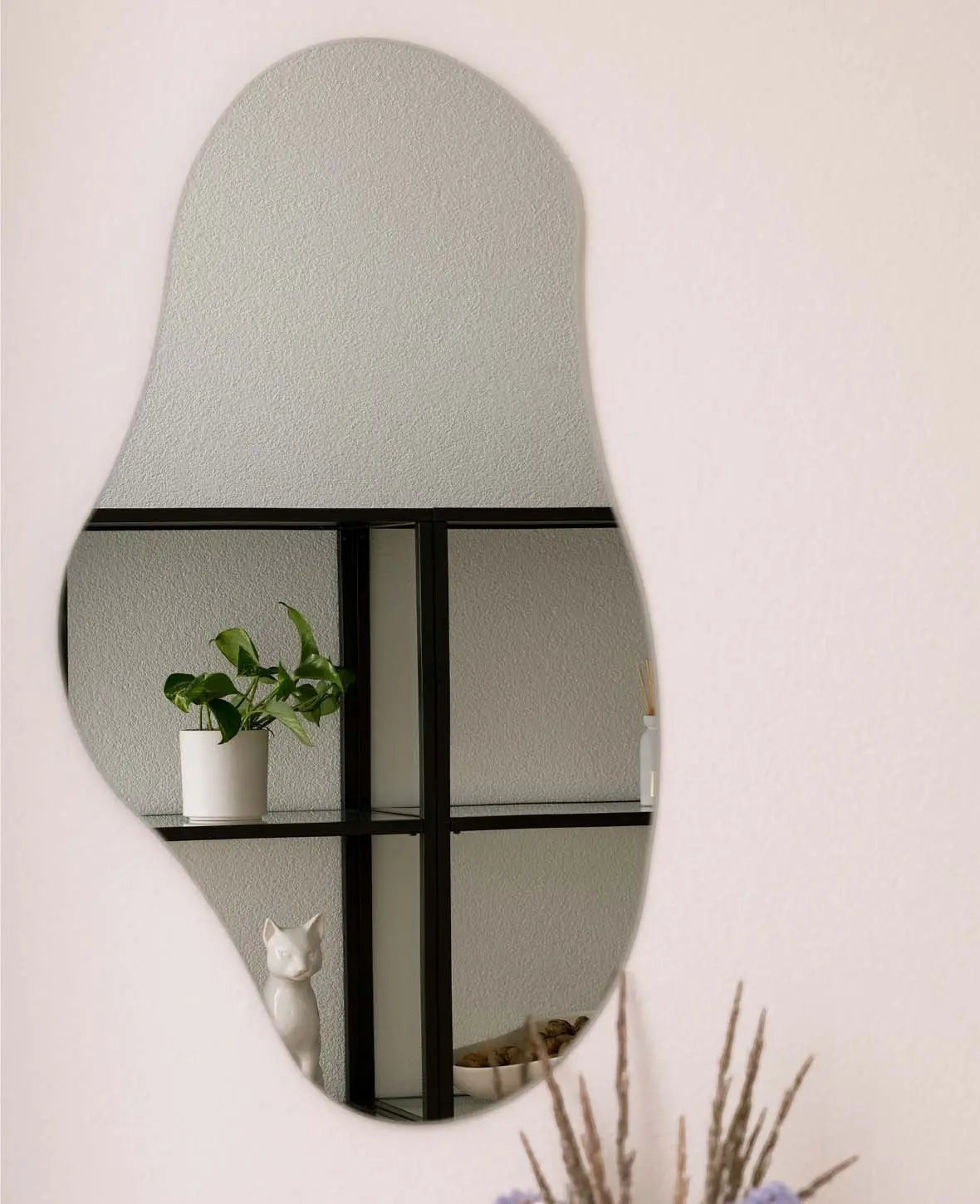 Wellenförmiger Spiegel, 44 cm x 80 cm