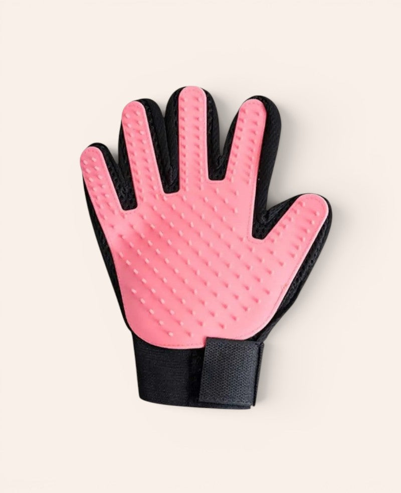 Fellpflege Handschuh für Katzen und Hunde, Schwarz/Pink