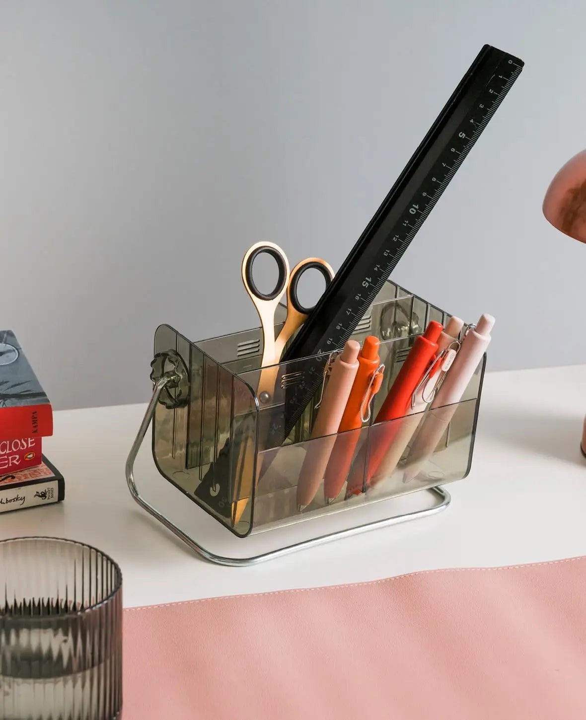 Verstellbarer Acryl Organizer im Retro Look, Grün