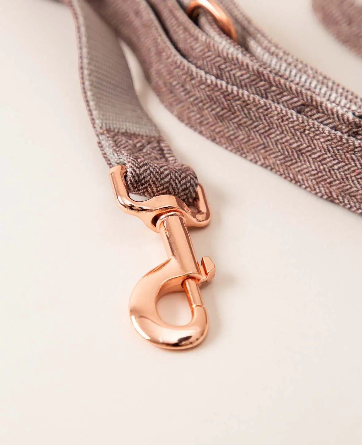Luxus Hundehalsband mit Leine, braun, S