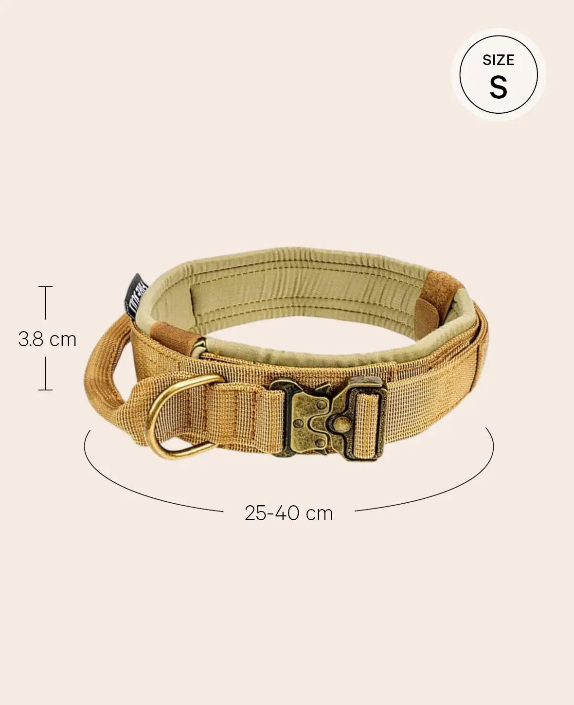 Taktisches Hundehalsband, Khaki, S