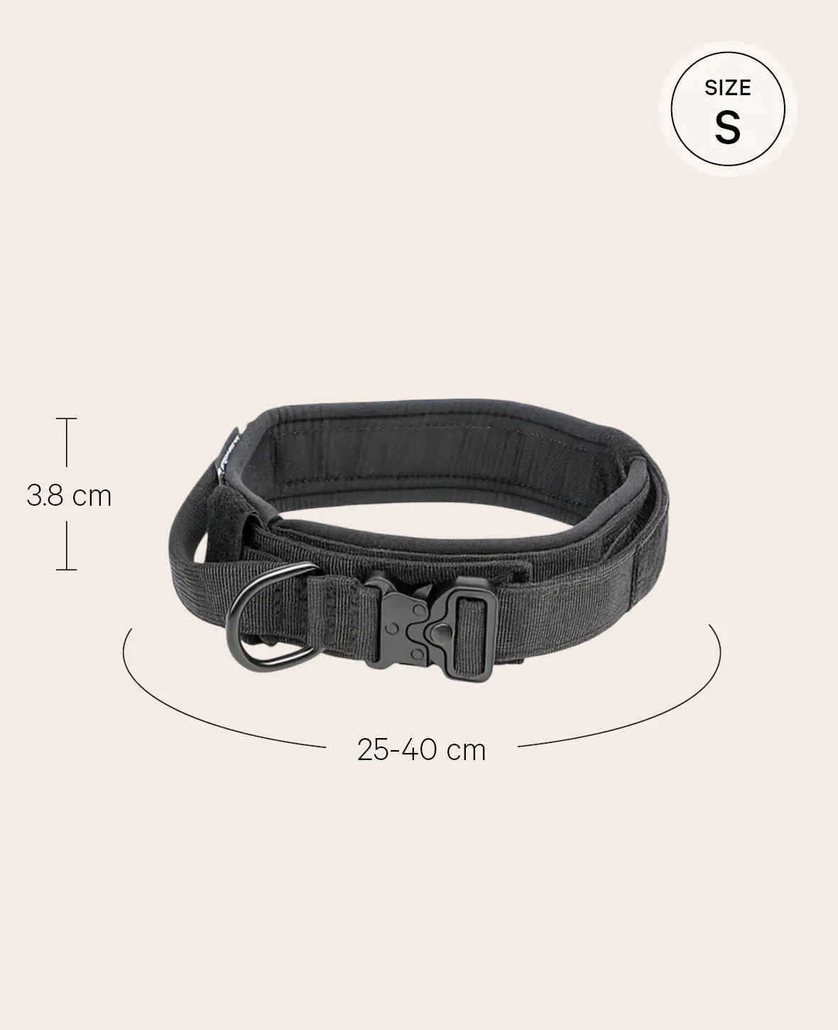 Taktisches Hundehalsband, Grau, S