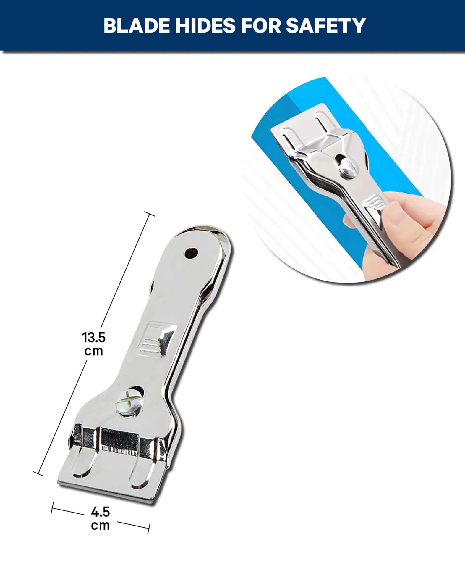 Schaber für Cerankochfelder und Kochflächen, Edelstahl, 13.5 × 4.5 cm