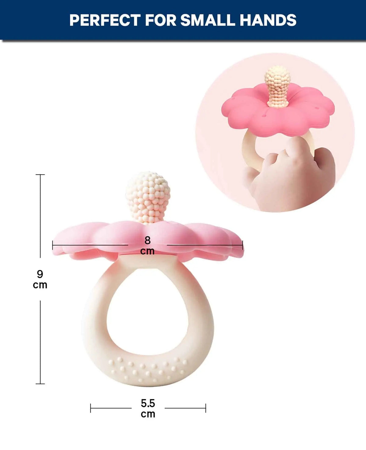Baby Beissring Set Blume, Zahnungshilfe, Silikon, 9×8 cm, 2 Stk.