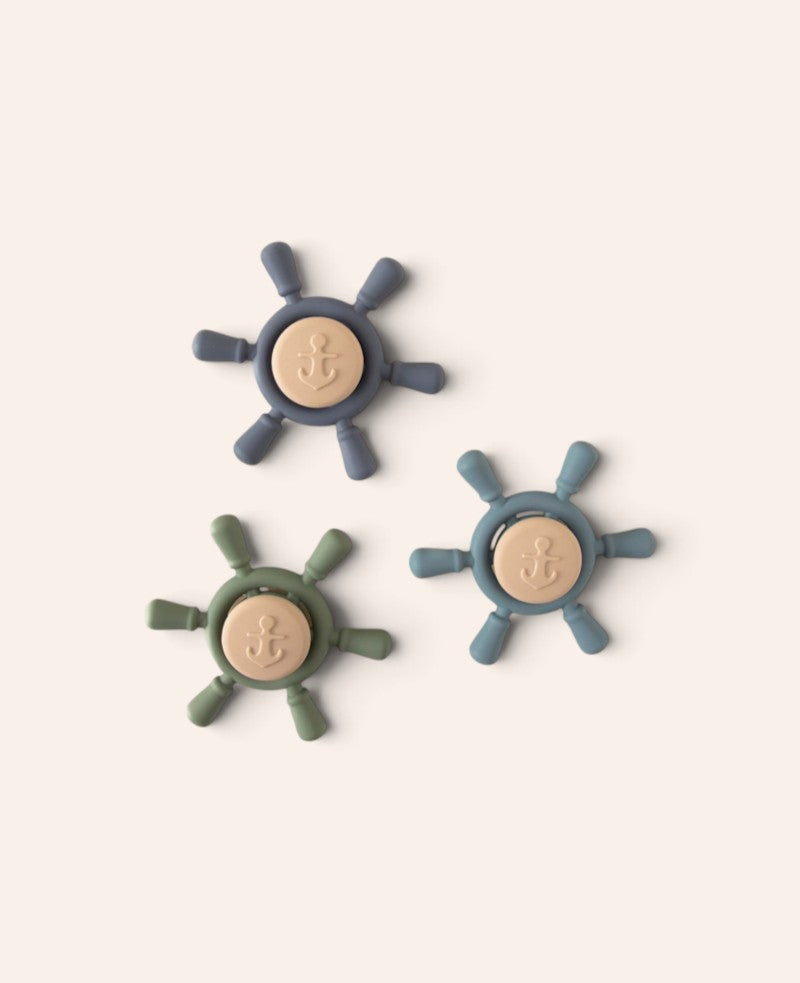 Kinder Badespielzeug Spinning Räder Set, Blau, 3 Stk.