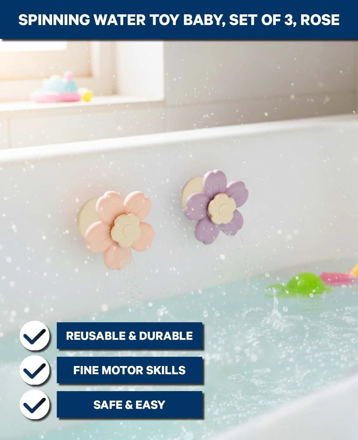 Spinning Wasserspielzeug Baby/Kinder Badewanne 3er Set Rosa