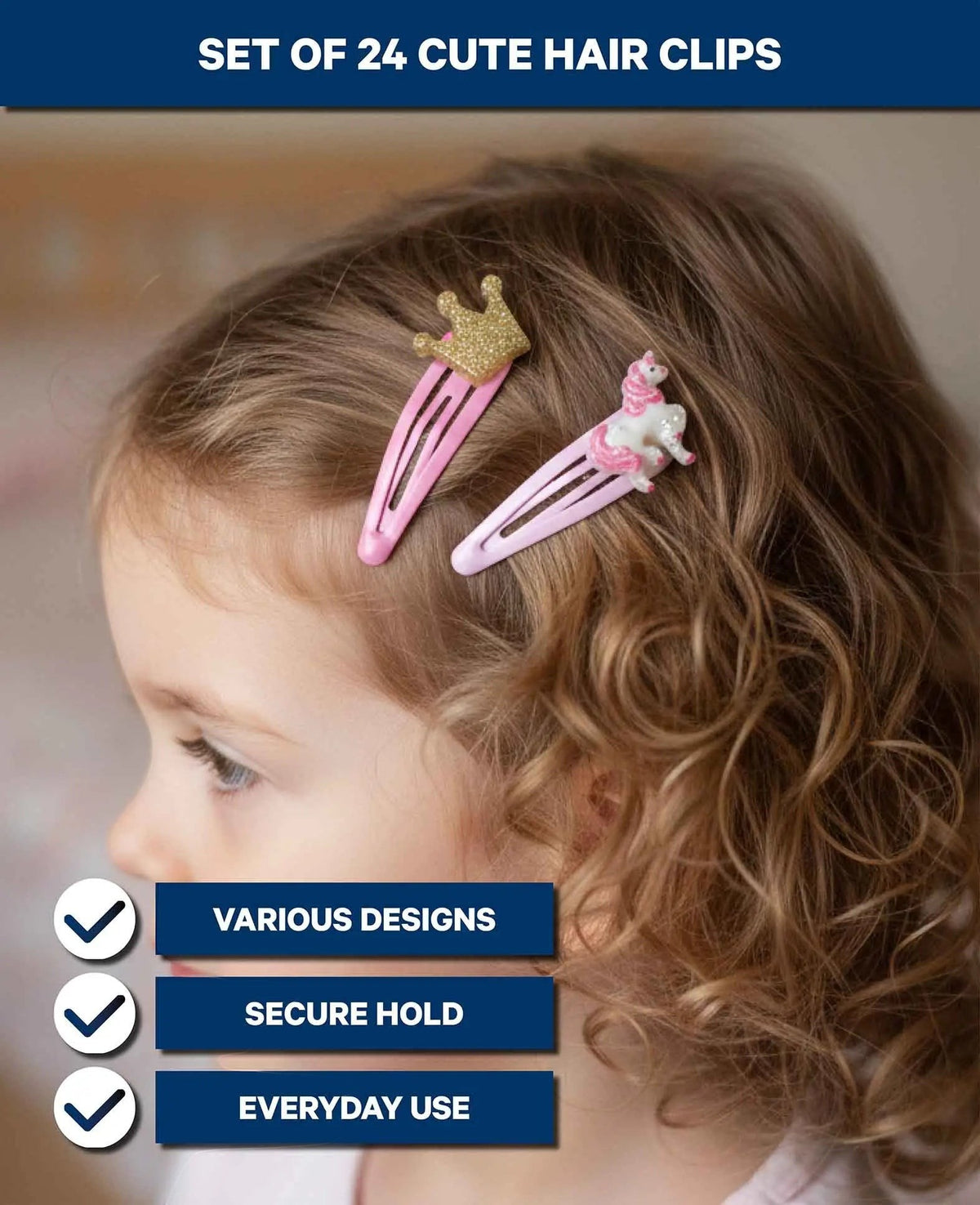 Mädchen Haarspangen Set, 24 Stk.