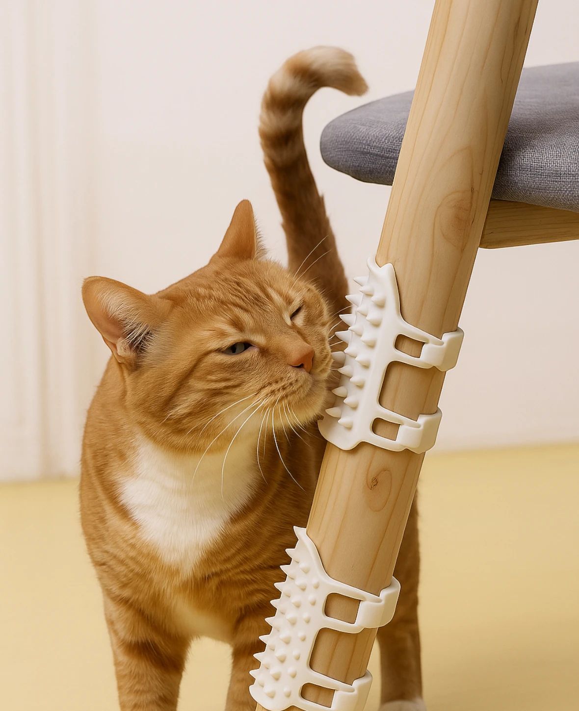 Katzen Stuhlbein Kratzbürste Weiss 2er Set