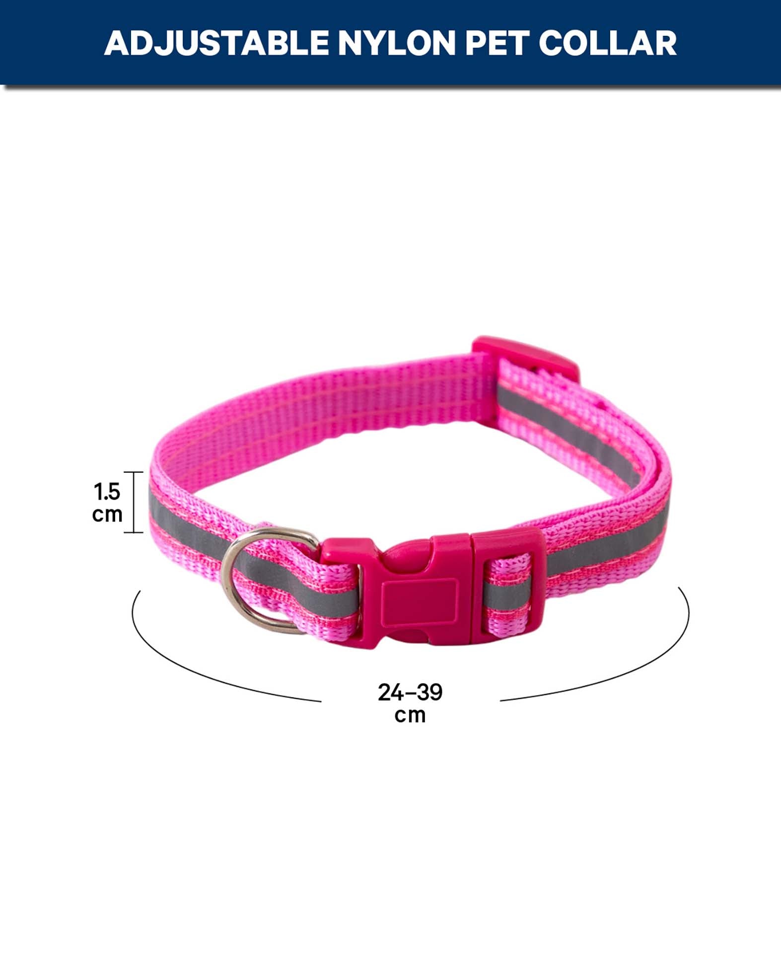 Reflektierendes Hunde- & Katzenhalsband, Pink