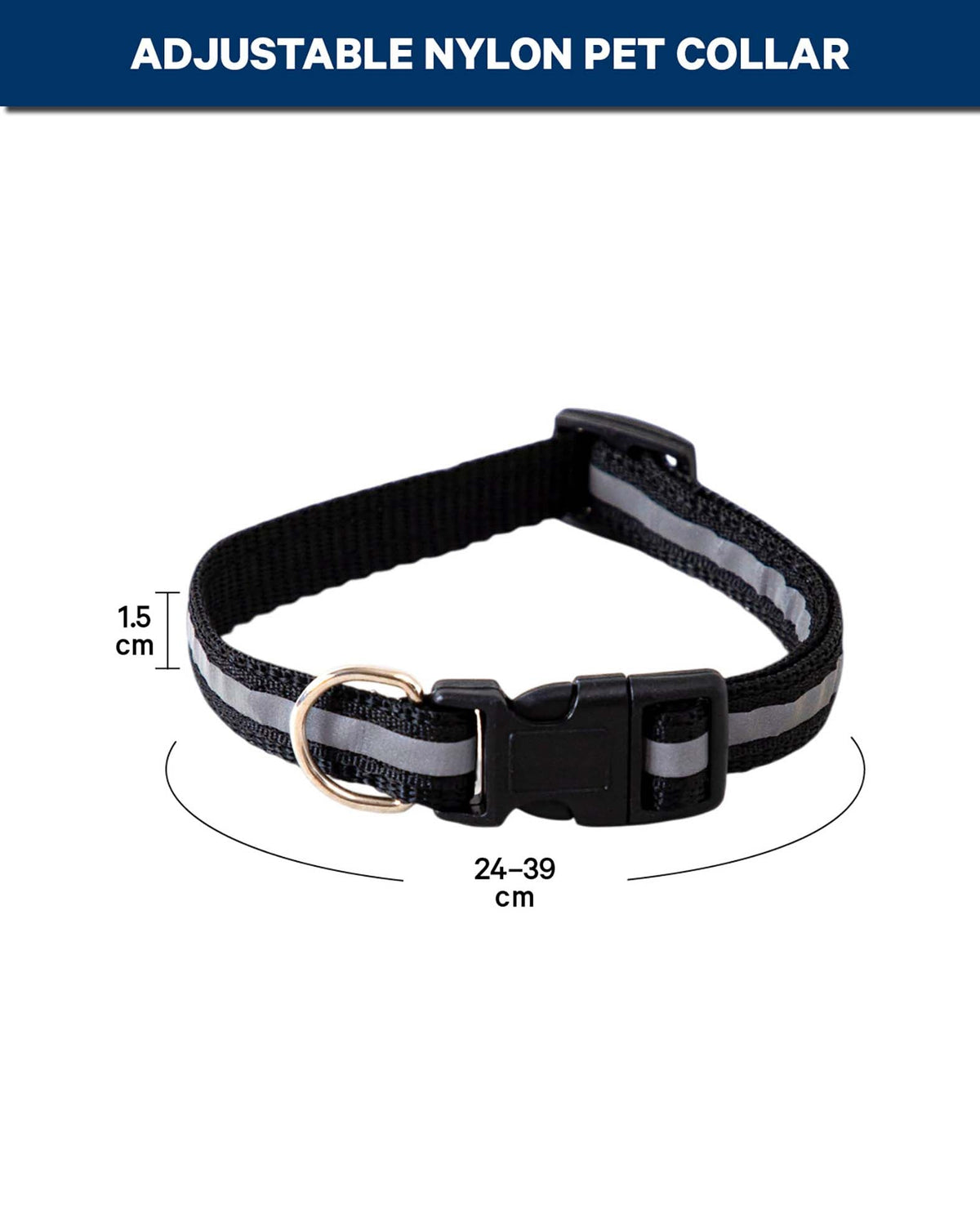 Reflektierendes Hunde- & Katzenhalsband, Schwarz
