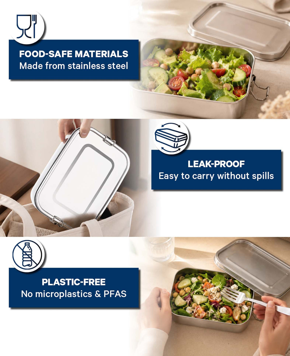 Edelstahl Lunchbox, 800 ml