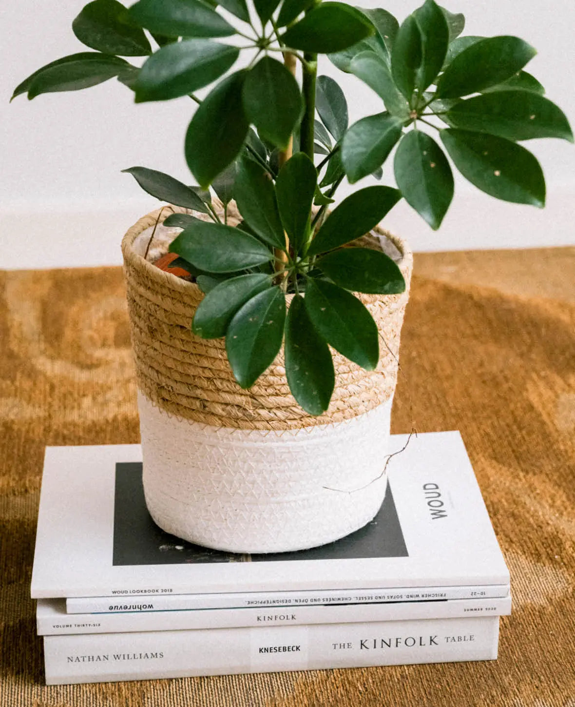 Maize Leaf Basket, White, Ø 18cm