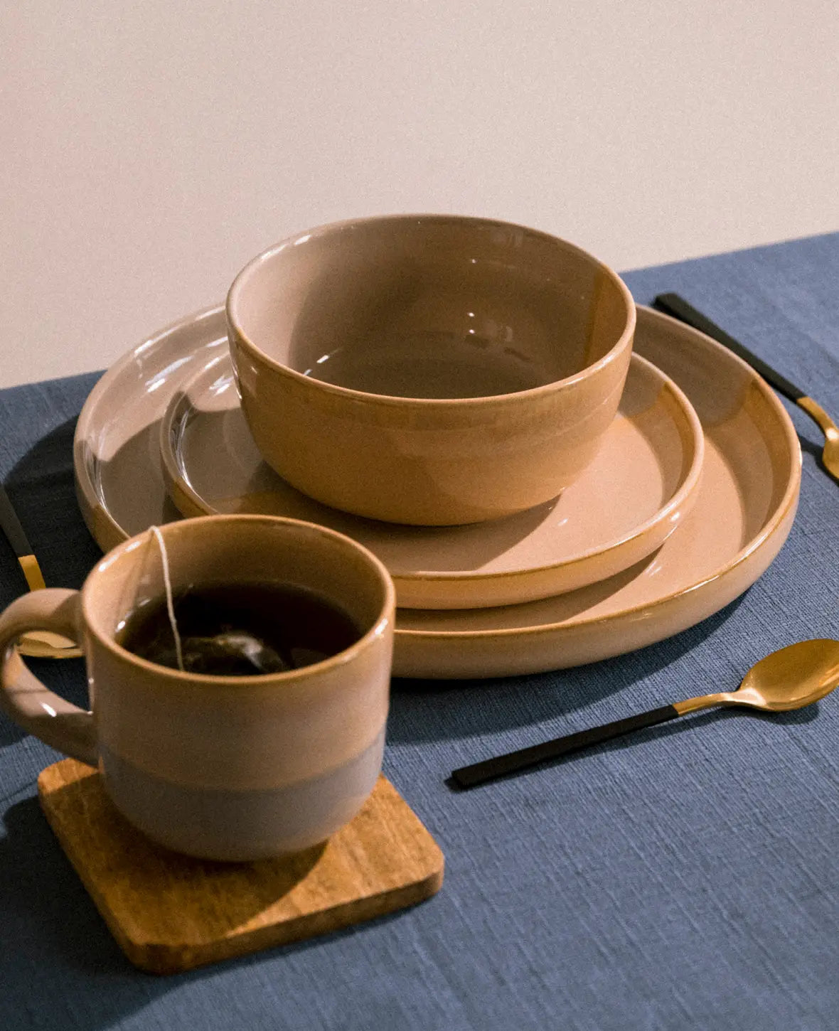 Nappe, Bleu, 250 × 140cm