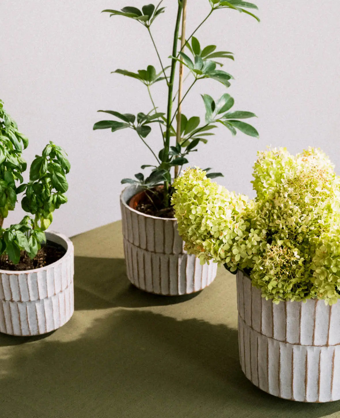 Flowerpot with Structure, Off White, Ø 17.5 cm
