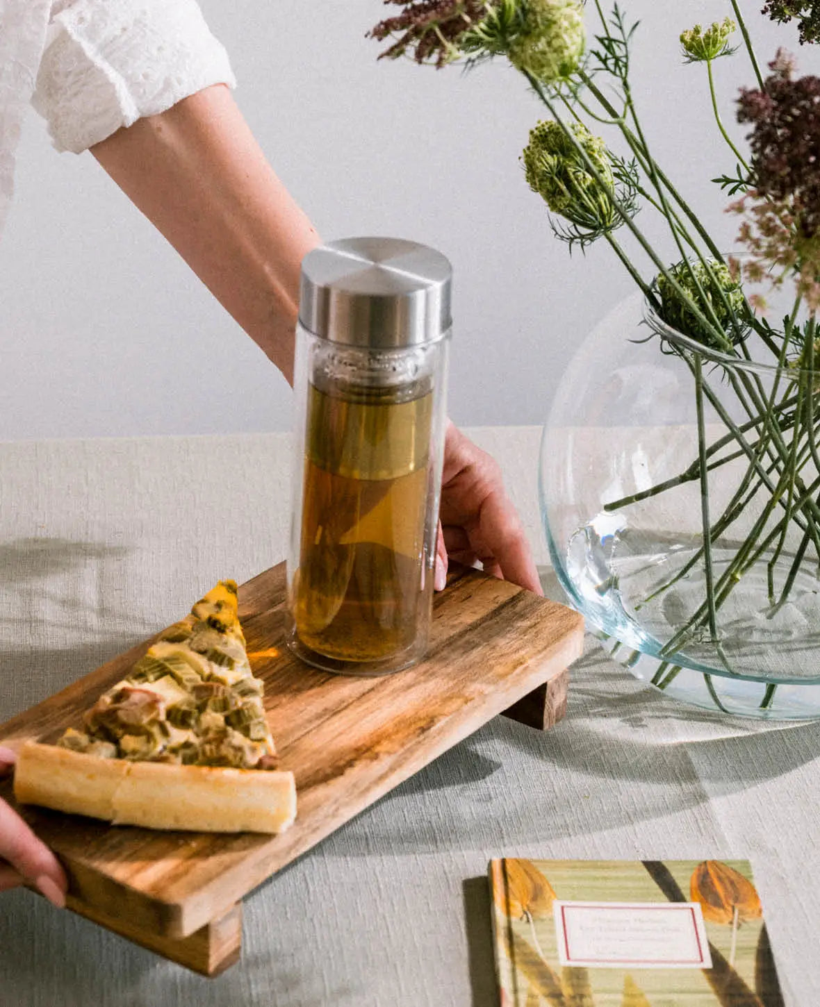 Plateau de service en teck, 31.5 × 15cm