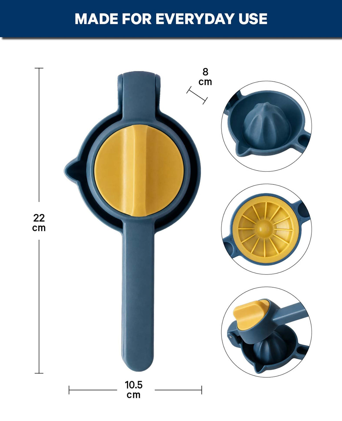 2-in-1 Zitronenpresse, Blau