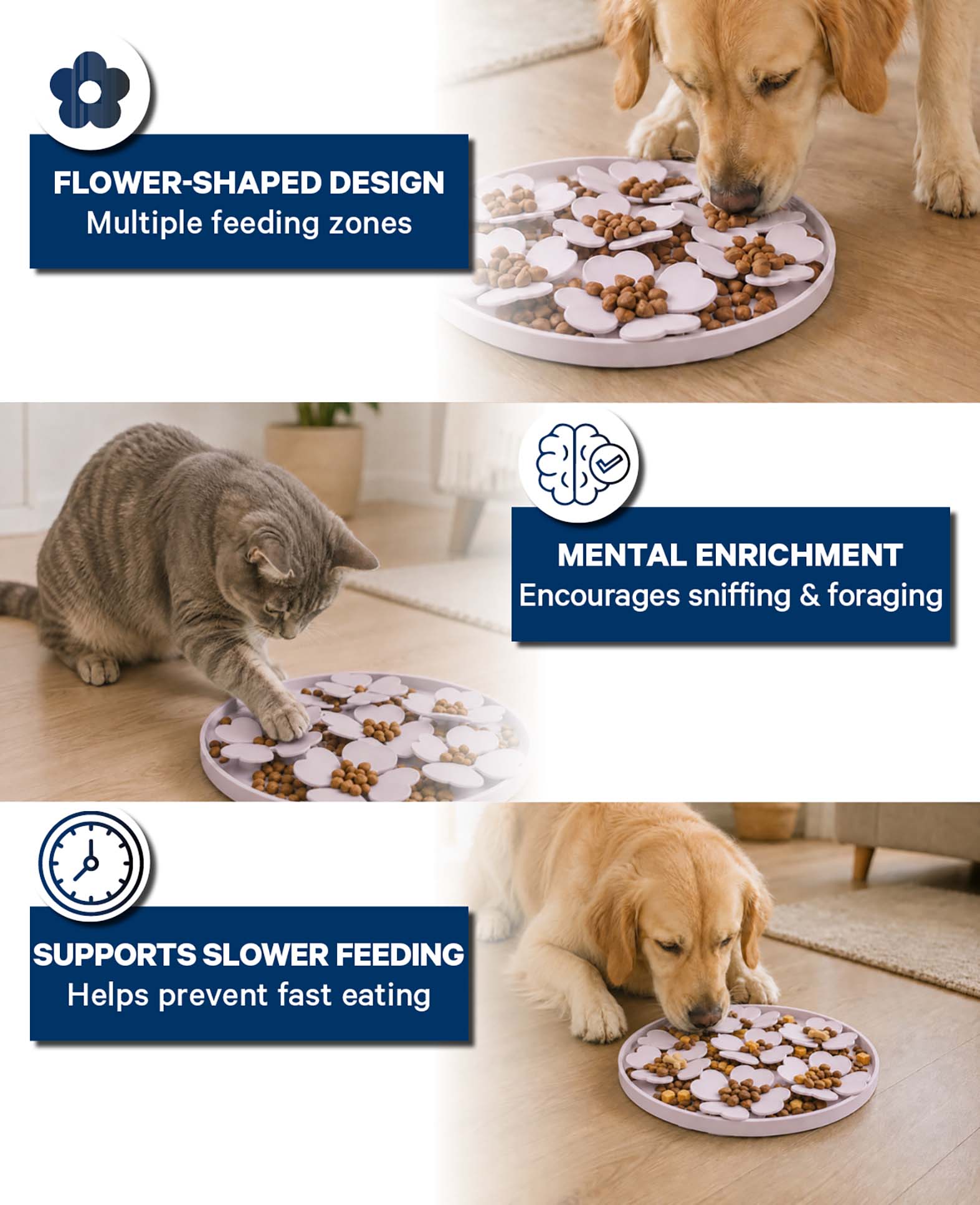 Haustier-Schleckmatte für Hunde & Katzen, Lila