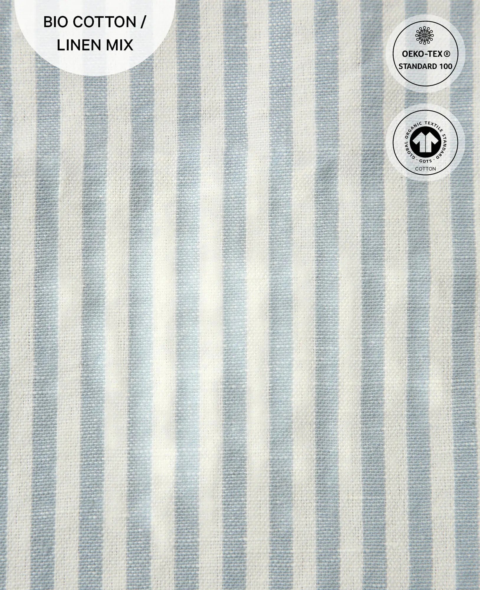 Hamamtuch / Strandtuch / Picknickdecke "Sol" aus blau-weiss gestreiftem Baumwoll-Leinenmix, 100 cm x 190 cm