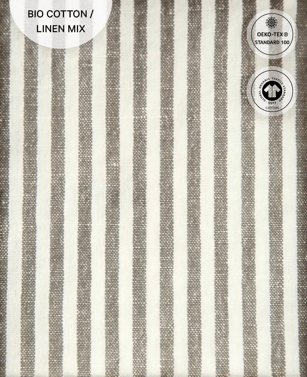 Küchentuch / Geschirrtuch "Louis" aus grau-weiss gestreiftem Baumwoll-Leinenmix, 45 cm x 70 cm