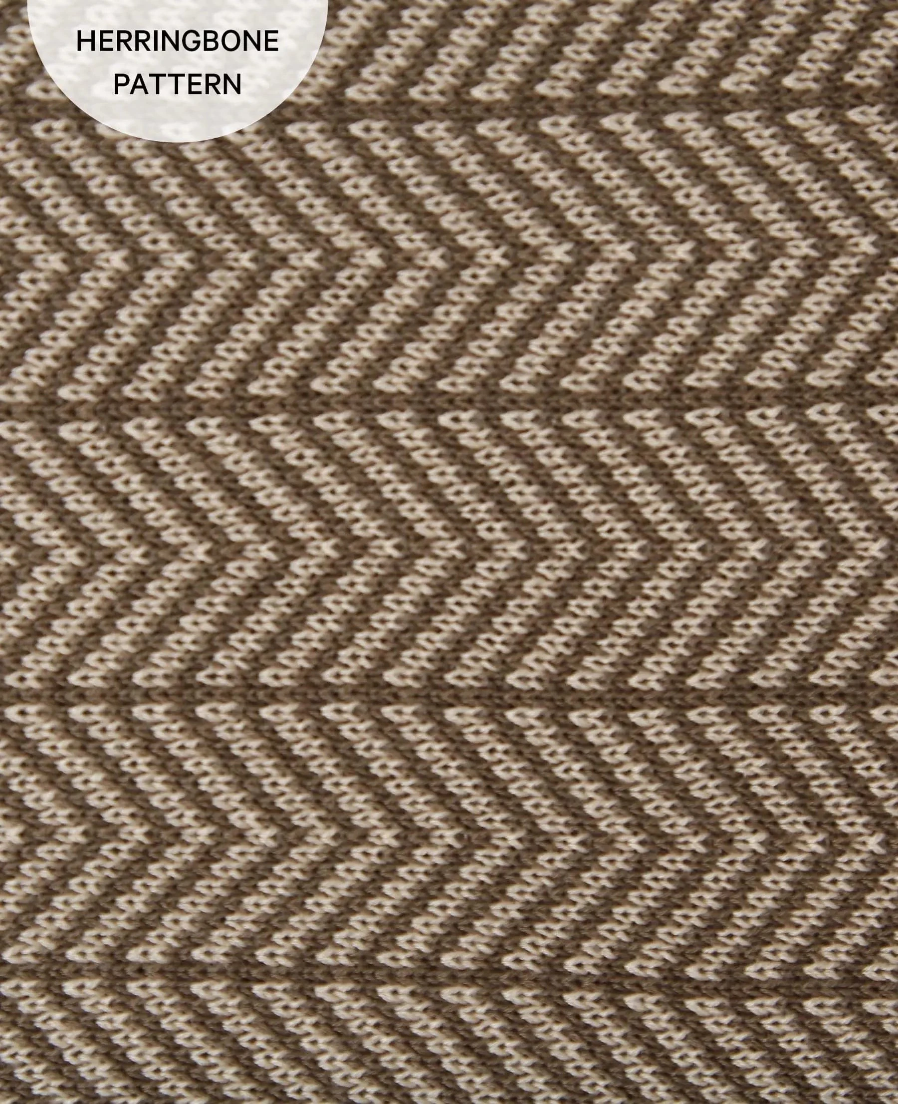 Beige Braune Boho Baumwolldecke mit eingearbeitetem Fischgrät Muster, 130 x 170 cm