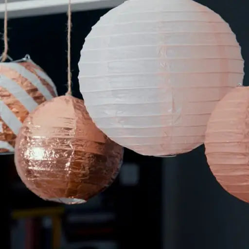Papier Lampion Pompon's Deko Party - Roségold, 11-tlg.