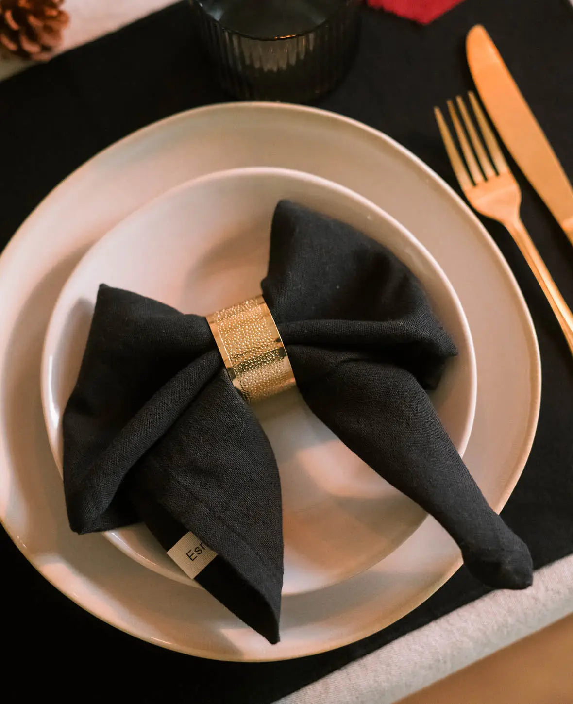 Schlichter, eleganter Serviettenring aus Metall für Stoffservietten, Ø 4.5 cm, Gold
