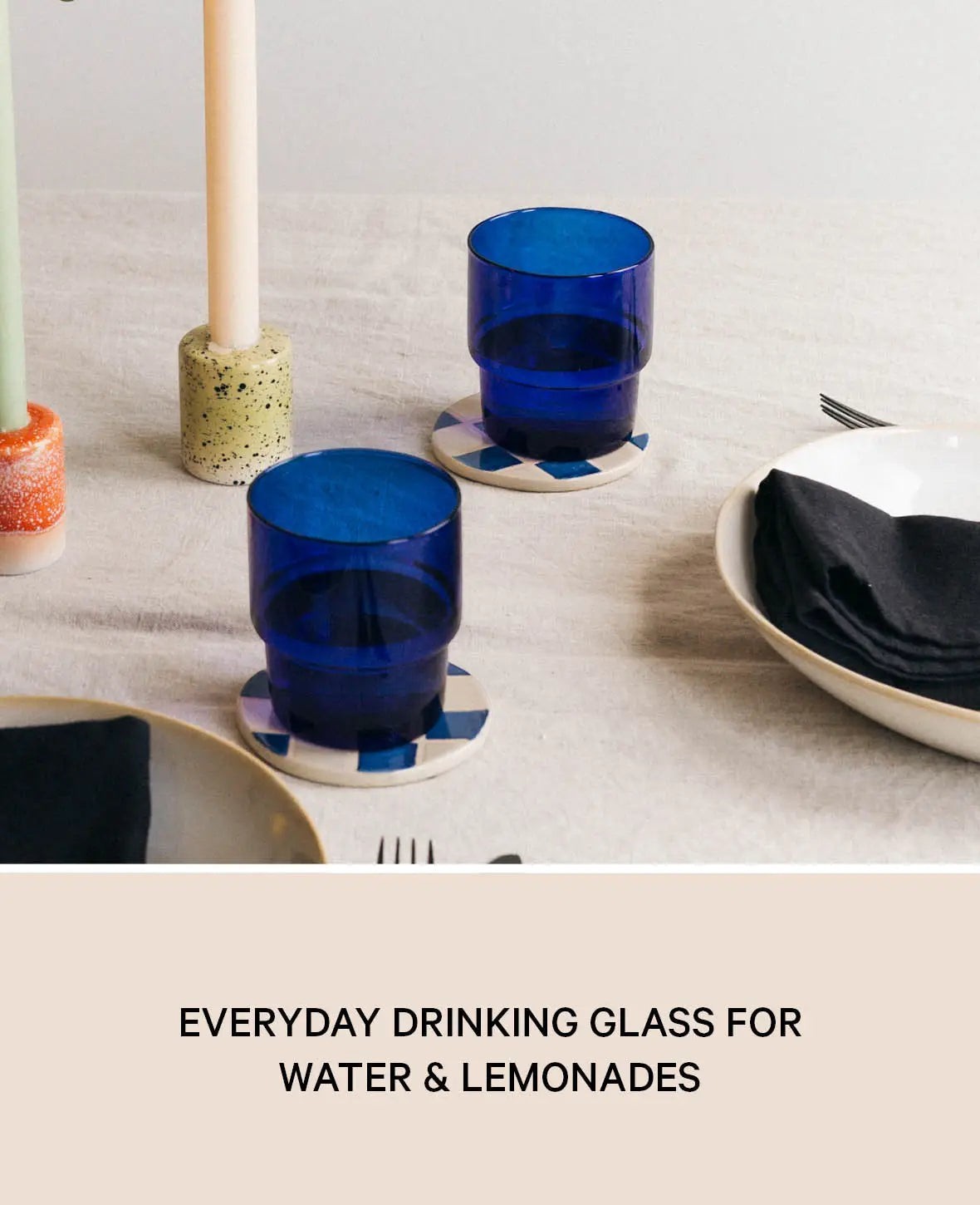 4er Set Trinkgläser "Miro", blau, 390ml