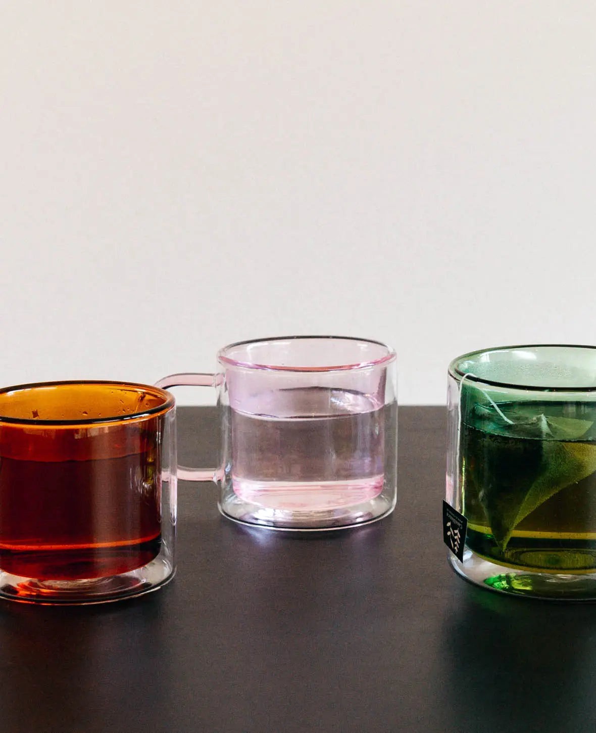 Doppelwandiges Teeglas / Tasse "Lenn", mit Griff, in rosa, 250ml