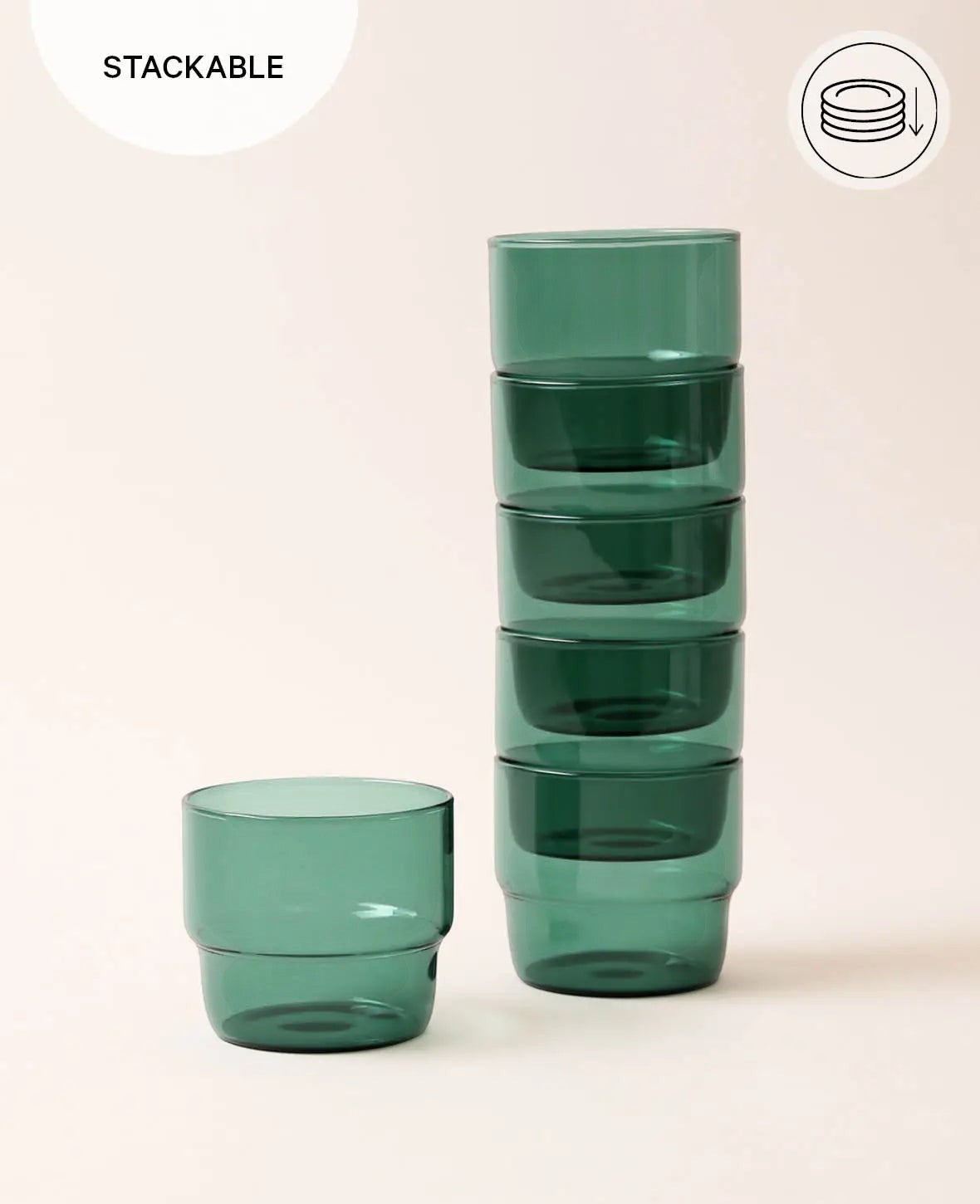 6er Set Trinkgläser "Mira", türkis, Ø 8 cm, 270 ml