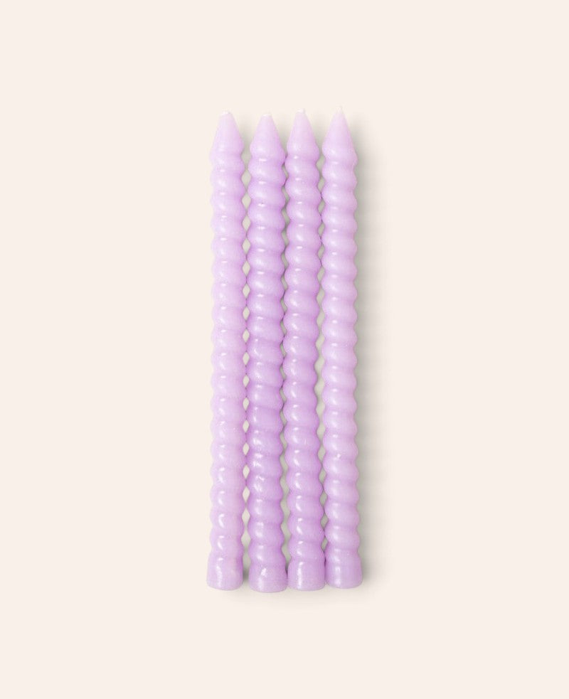 4er Set Twist Kerze, Lila