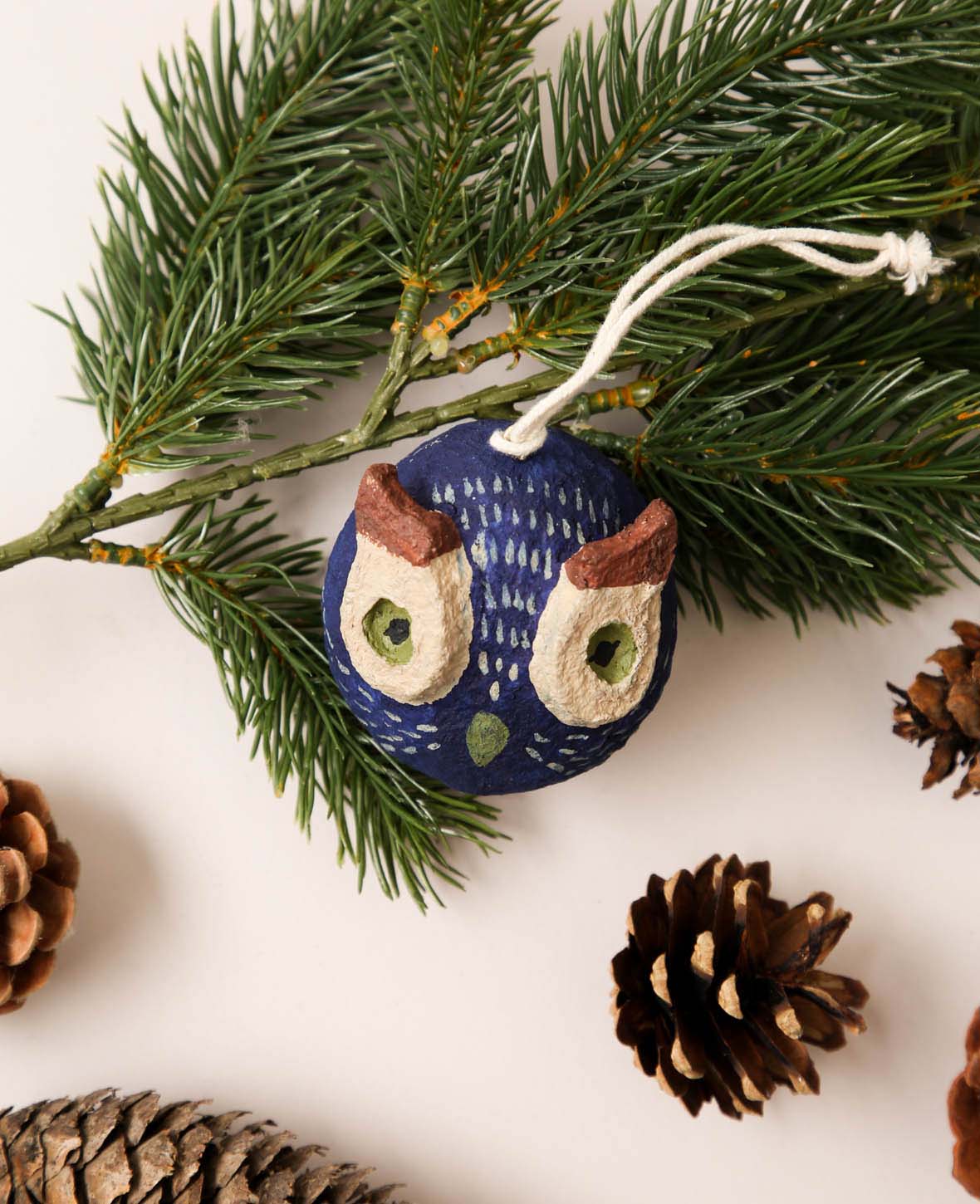 Eule Weihnachtsschmuck zum Aufhängen, Blau