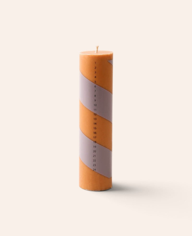 Adventskerze, Orange-Lila