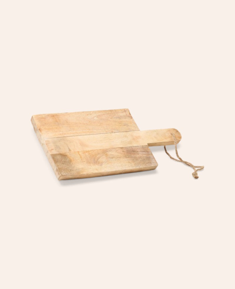 Eckiges Holzbrett mit Kordel, 16x33cm