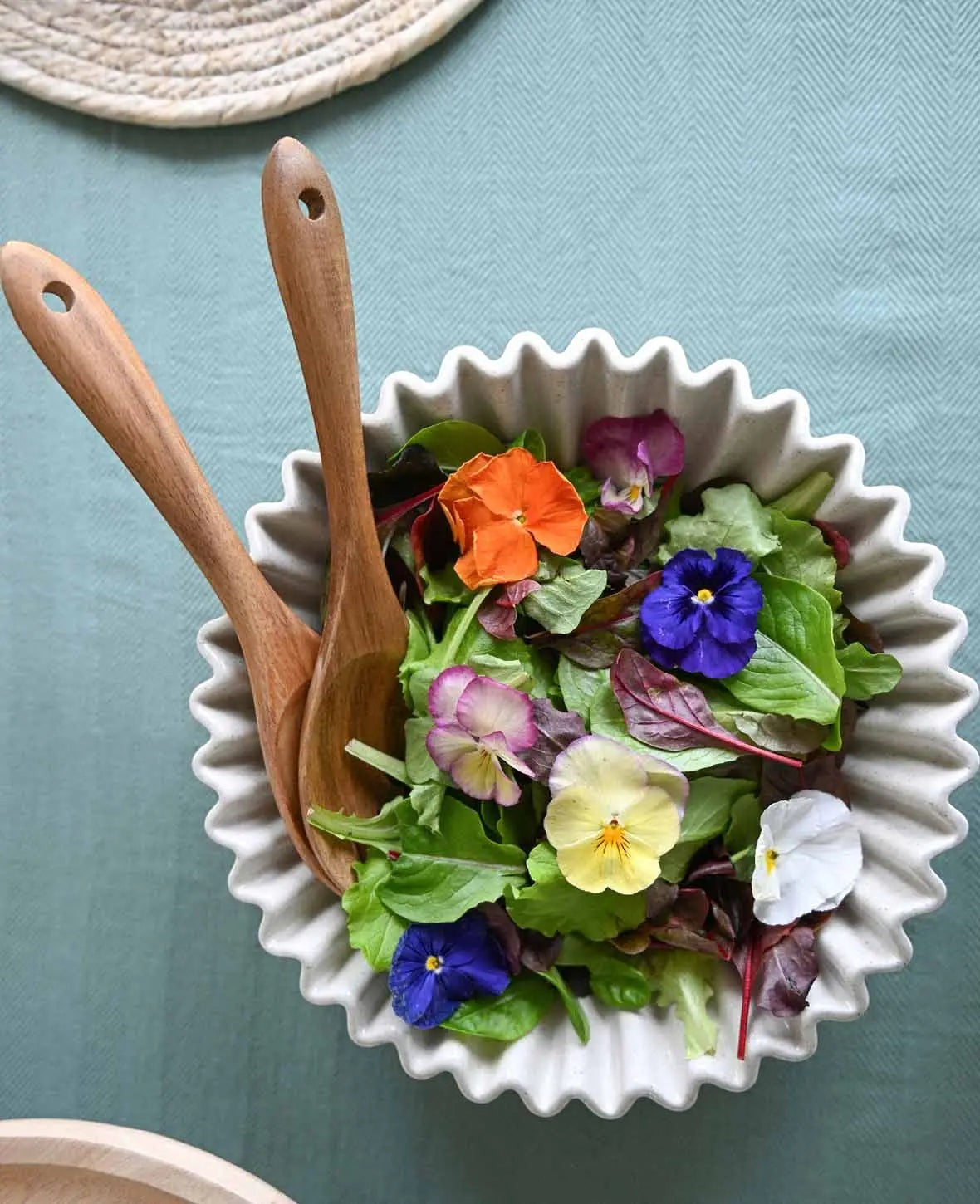 2-teiliges Salatbesteck aus Akazienholz, 26 x 7 cm