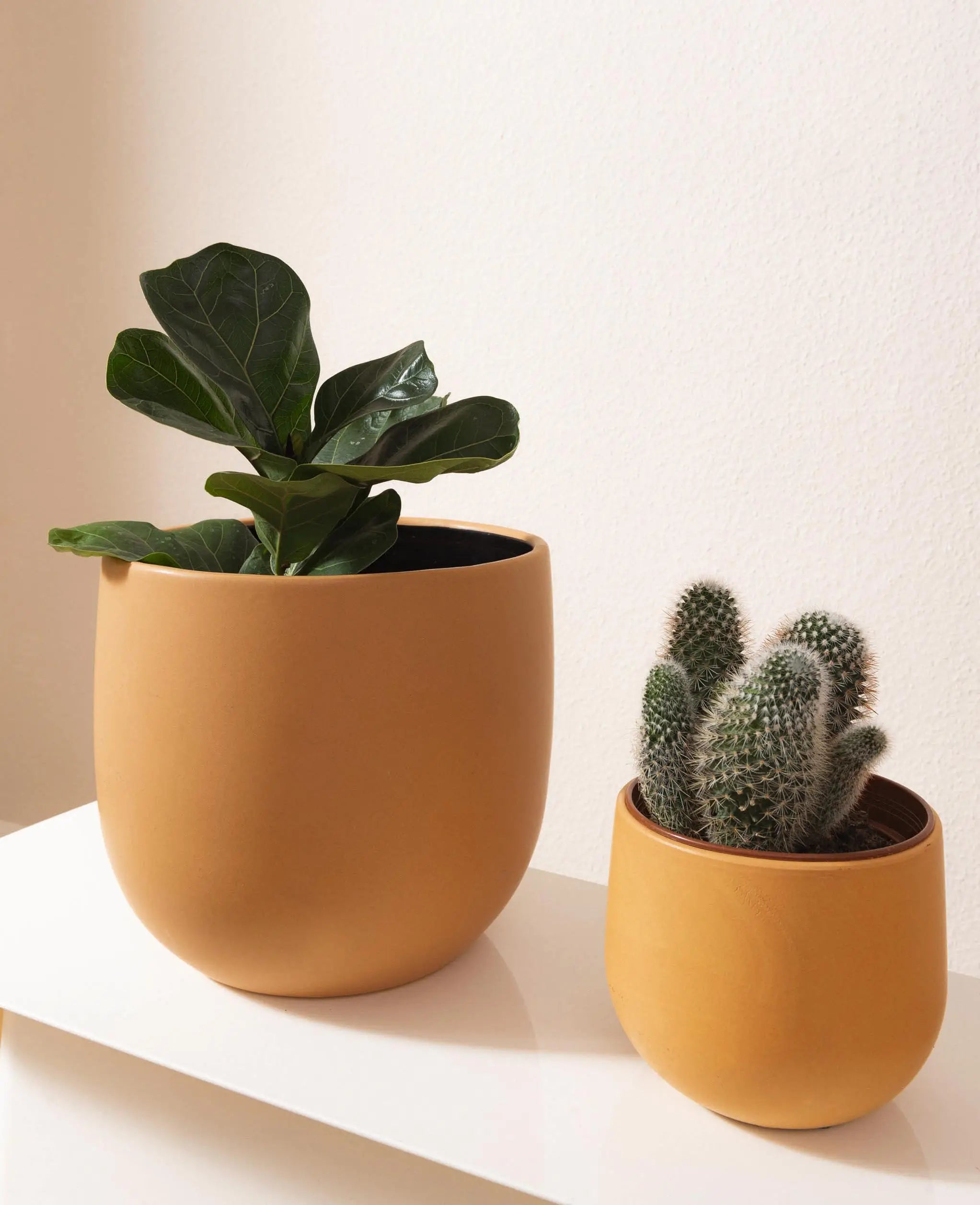 Terrakottafarbener Blumentopf aus Keramik, 14 x Ø 16 cm
