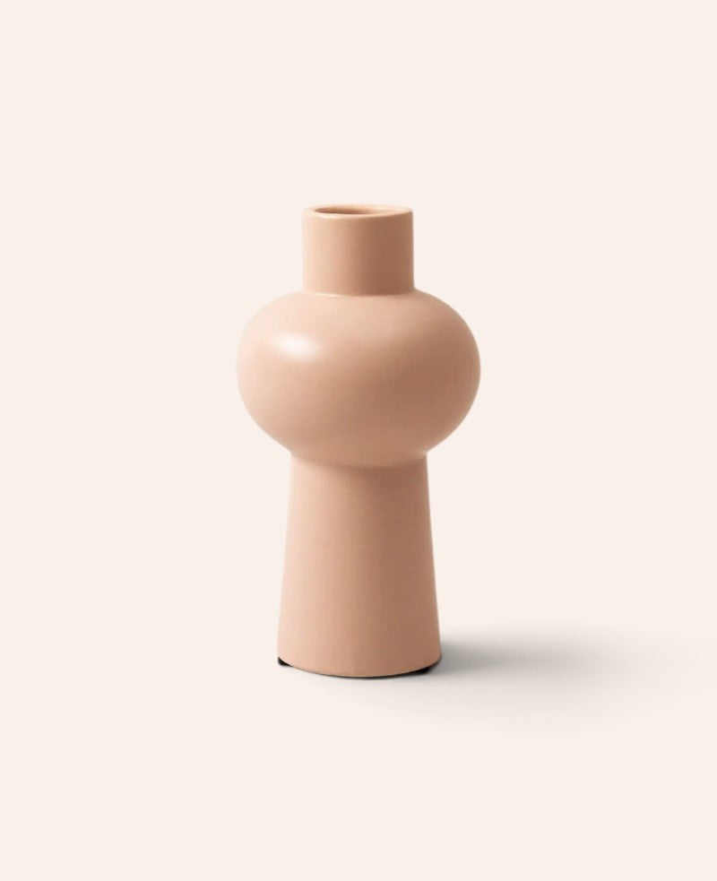 Vase aus Keramik in Altrosa, Ø 11 x H 20.5 cm