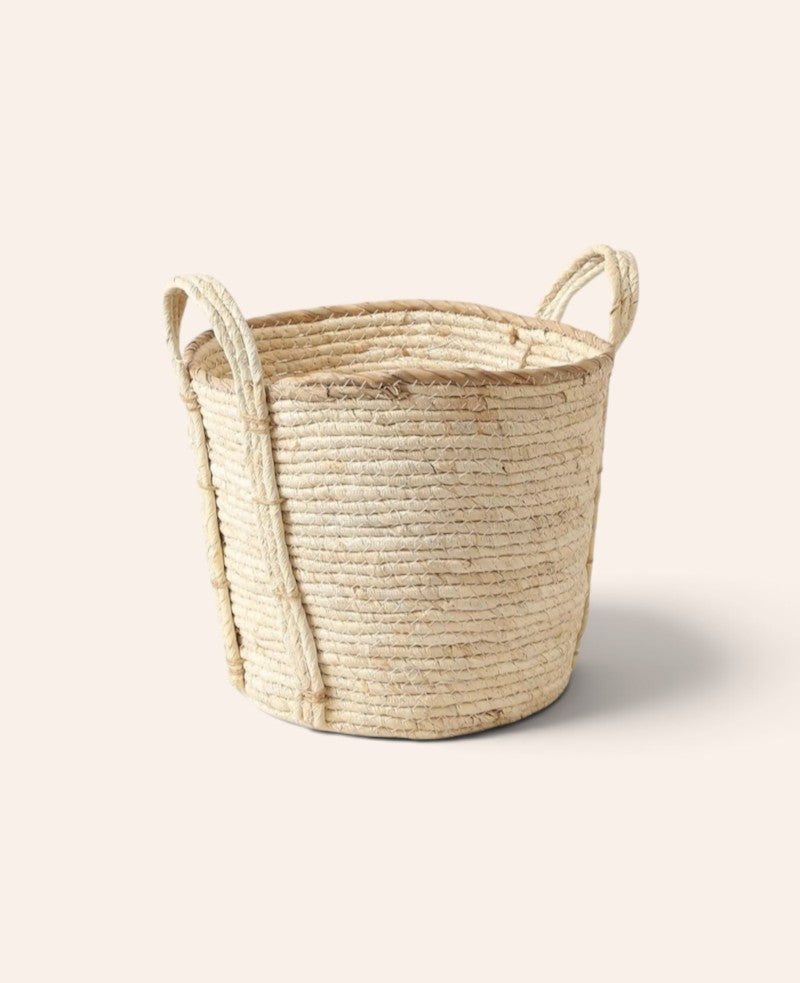 Aufbewahrungskorb aus hellen Naturfasern, 31 x 26 cm