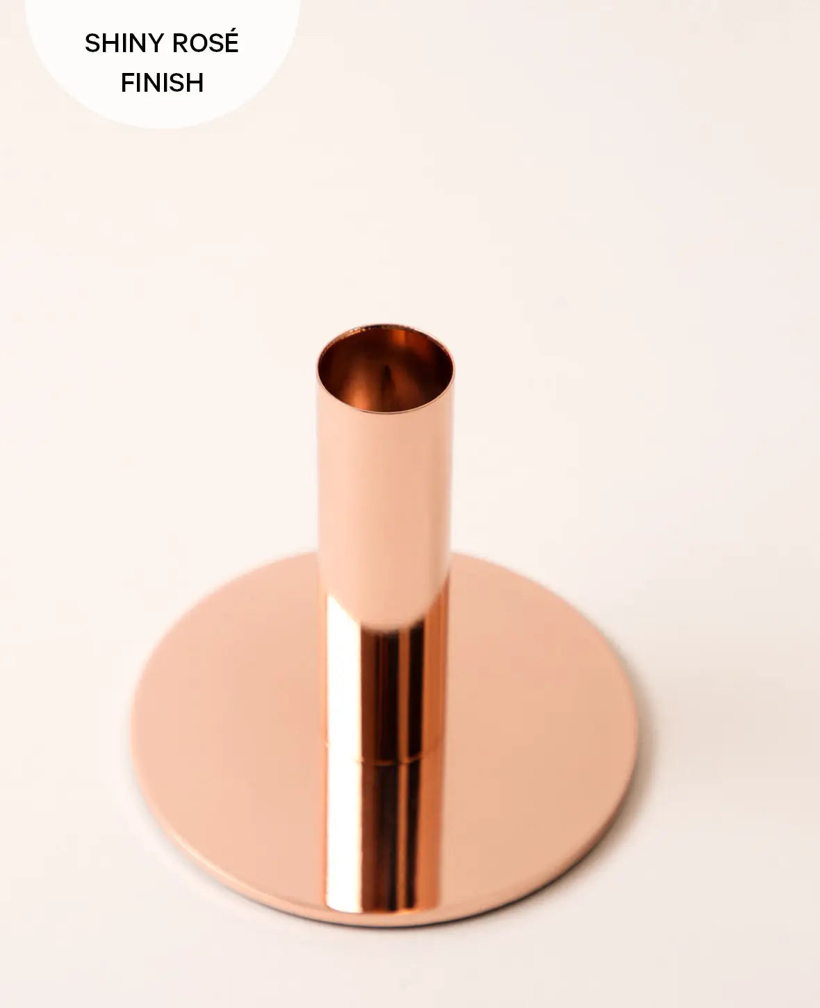 Kerzenständer für Stabkerzen in Rosé, H 9.5 cm x Ø 10 cm
