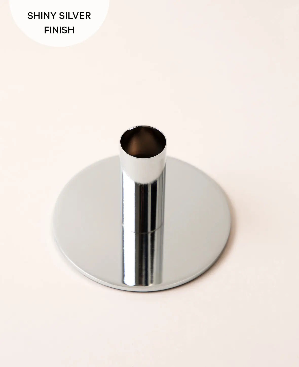 Kerzenständer für Stabkerzen in Silber, H 6.5 cm x Ø 10 cm