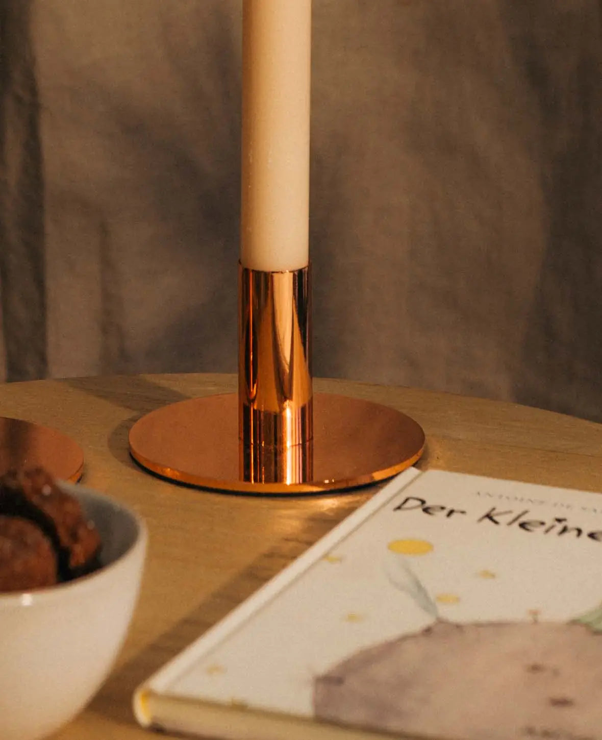 Kerzenständer für Stabkerzen in Rosé, H 6.5 cm x Ø 10 cm